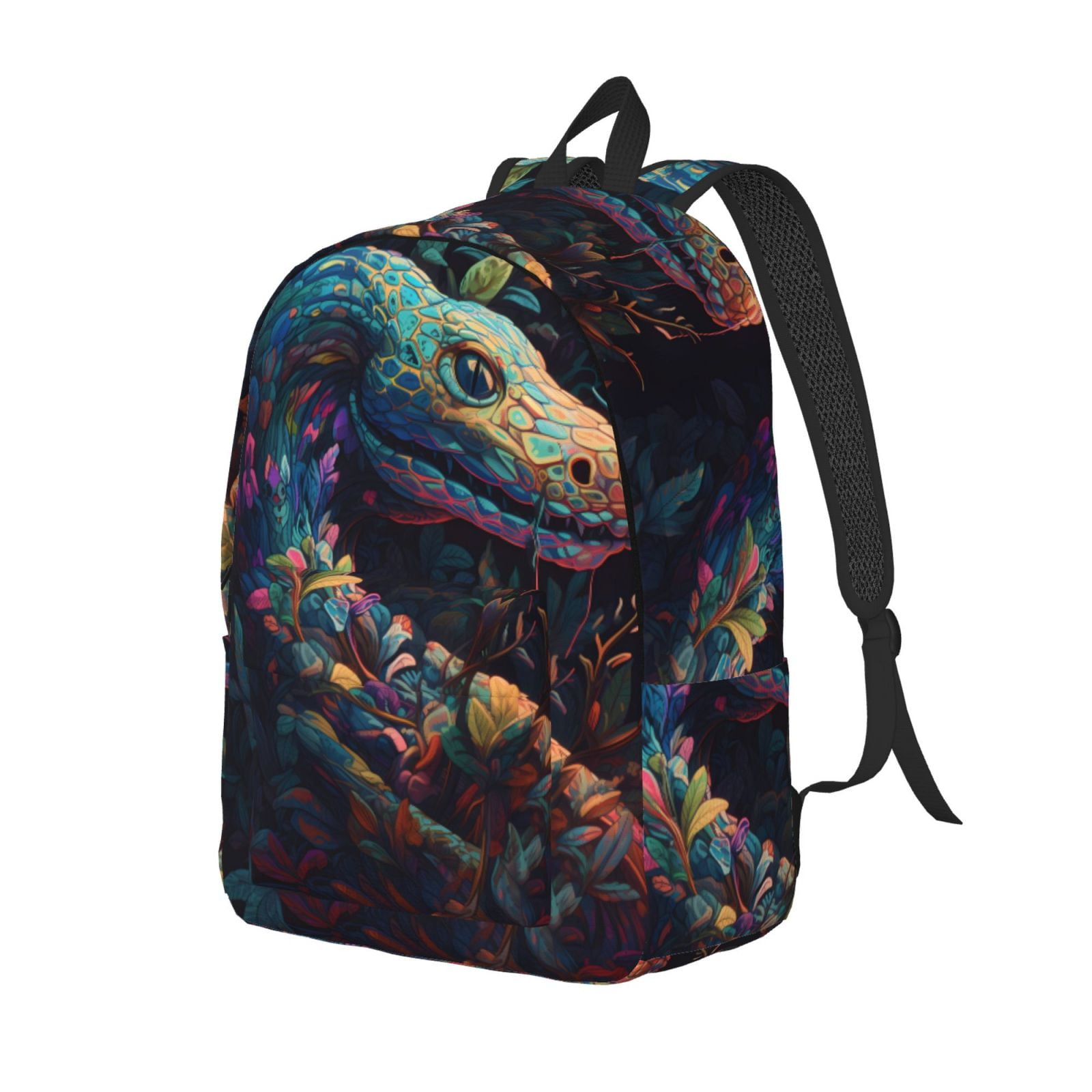 Snake Pattern Backpack Yiaed Colorful Patterned Snake Print Print Laptop Backpack Travel ...