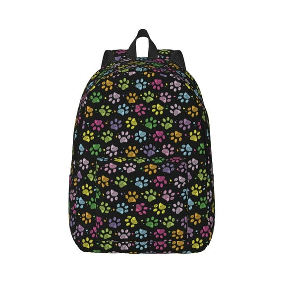 Yiaed Colorful Paw Print Backpack, Premium Laptop Backpack, Travel Backpack for Women, Lightweight Backpacks, Comfortable Back Pack-Medium