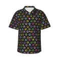 thumbnail image 1 of Yiaed Colorful Paw Print Hawaiian Shirt for Men Short Sleeve Button Down Shirts Beach Shirts for Men,Large, 1 of 7