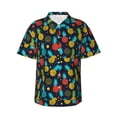 thumbnail image 1 of Yiaed Colorful Pineapple Print Hawaiian Shirt for Men Short Sleeve Button Down Shirts Beach Shirts for Men,Small, 1 of 7