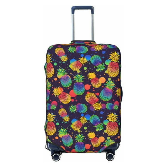 Yiaed Colorful Pineapples1 Print Travel Luggage Cover Suitcase Protector Fits 18-32 Inch Luggage Wheel Covers Patterned Elastic Luggage Anti-scratch(No luggage)-X-Large