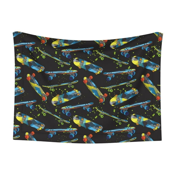 Yiaed Colorful Skateboard Print Dog Blankets-Cat Blanket Washable for Couch Protection,Puppy Blanket, Soft Plush Reversible Throw Furniture Protector-Medium