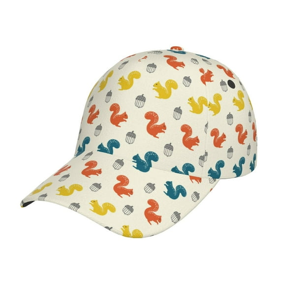 Yiaed Colorful Squirrel Print Cap Adjustable Size for Running Workouts and Outdoor Activities All Seasons