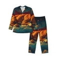 thumbnail image 1 of Yiaed Colorful Starry Sky Sleep Dog Print Men’s Pajamas Set - Long Sleeve Button Down Sleep Shirt and Pajama Bottoms Sleepwear Set Mens Pjs Sets Men's Pajama Bottoms-Small, 1 of 7