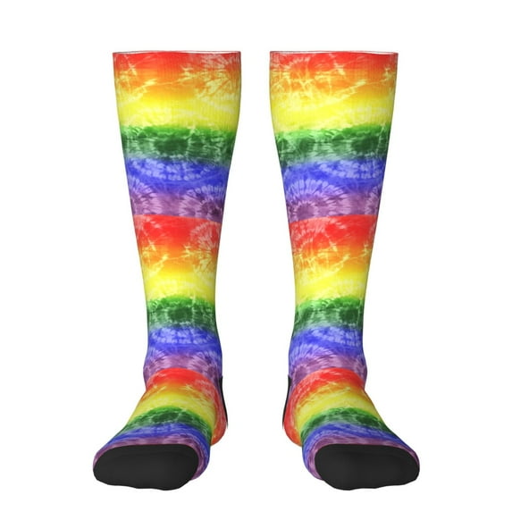 Yiaed Colorful Tie Dye Print Great elasticity Adult Stockings Sports socks for Men and Women