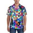 thumbnail image 1 of Yiaed Colorful Tie Dye Stained Glass 2 Print Hawaiian Shirt for Men Short Sleeve Button Down Shirts Beach Shirts for Men-X-Large, 1 of 5