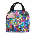 thumbnail image 1 of Yiaed Colorful Tie Dye Stained Glass 2 Print Insulated Lunch Bag Reusable Cute Tote Lunch Box, Leakproof Cooler Lunch Bags for Work Office Travel School Picnic, 1 of 5