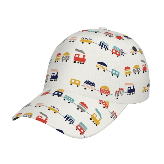 Yiaed Colorful Trains Print Cap Adjustable Size for Running Workouts and Outdoor Activities All Seasons
