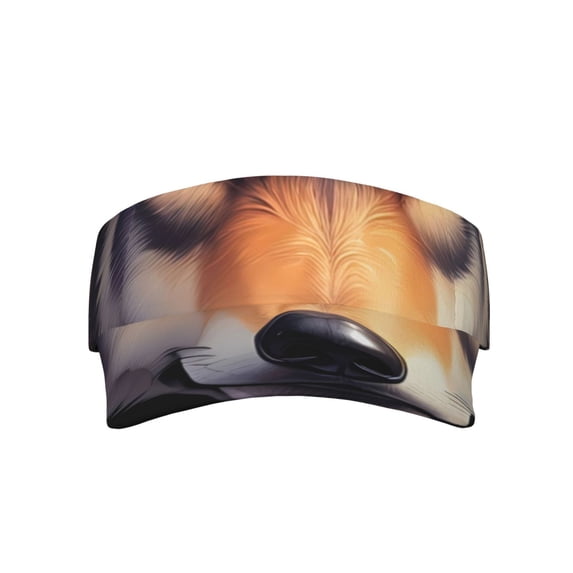 Yiaed Colorful Wolf Head Print Sport Sun Visor Hats Adjustable Empty Top Baseball Cap Cotton Ball Caps for Women and Men