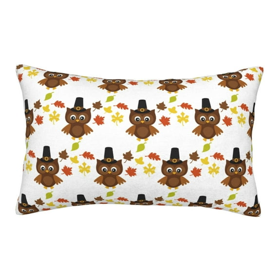 Yiaed Colorful maple leaf owl Print Brushed Microfiber Envelope Pillowcases, Standard,Envelope Closure Pillow Cases(Without Pillow Core)-20"x30"