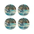 thumbnail image 1 of Yiaed Comic Airplane Cockpit Illustration Print Leather Coasters for Drinks - Cup Coasters Coffee Table Kitchen Table Bar, Home & Office Gifts Handmade Drink Coasters-Round Shape, 1 of 6