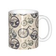 thumbnail image 1 of Yiaed Compass And Mountains In Bicycle Wheels Print Ceramics Coffee,Large Handle Design,Extra Large Tea and Coffee Cup for Office and Home Mugs, 1 of 6