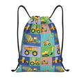 thumbnail image 1 of Yiaed Construction Machinery Print Drawstring Bags Drawstring Backpack Bulk String Back Pack Gym Sport Bag-Small, 1 of 5