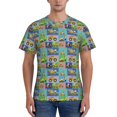 thumbnail image 1 of Yiaed Construction Machinery Print Mens Short Sleeve Tight Fit T-Shirt, Crewneck Casual Tee-Large, 1 of 5
