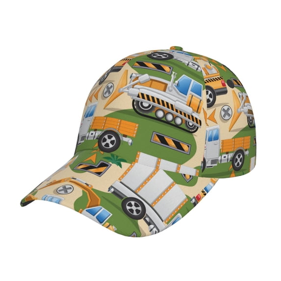 Yiaed Construction Machinery1 Print Cap Adjustable Size for Running Workouts and Outdoor Activities All Seasons