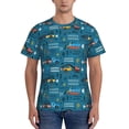 thumbnail image 1 of Yiaed Construction Trucks Print Mens Short Sleeve Tight Fit T-Shirt, Crewneck Casual Tee-XX-Large, 1 of 5