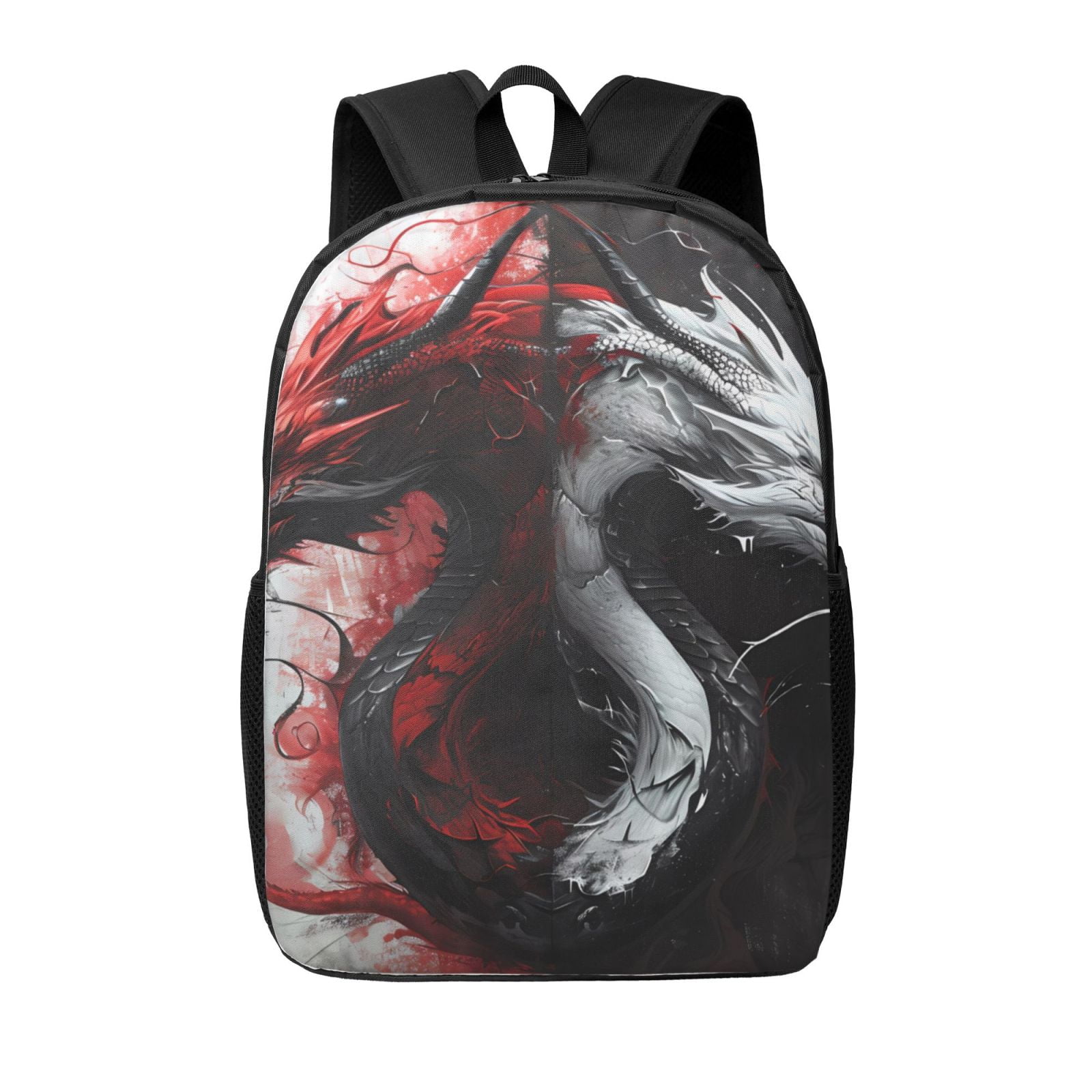 Yiaed Cool Black And White Dragon Print Travel Laptop Backpack, 17 Inch ...