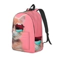 thumbnail image 1 of Yiaed Cool Cat Pink Sunglasses Print Laptop Backpack Travel Canvas Backpack Vintage Aesthetic Backpack for School Knapsack Plain Backpack Backpack for School-Small, 1 of 5