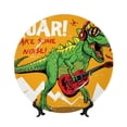 thumbnail image 1 of Yiaed Cool Dinosaur Playing Guitar Print Bone China Decorative Plate Ceramic Dinner Plates Art Crafts with Display Stand-6in, 1 of 6