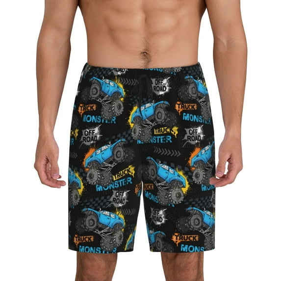 Yiaed Cool Off-Road Vehicle for Men's Soft Sleep Pajama Short Lounging Pajama Shorts-Small