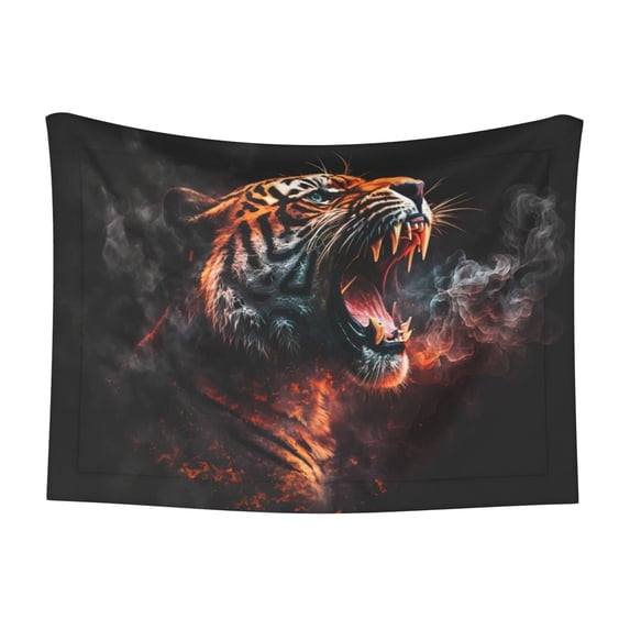 Yiaed Cool Tiger Print Dog Blankets-Cat Blanket Washable for Couch Protection,Puppy Blanket, Soft Plush Reversible Throw Furniture Protector-Small