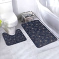 thumbnail image 1 of Yiaed Copper-Gold Gloss Outline Cherry Print Bathroom Mat Set 2 Pieces Mat Anti-Skid Pad Ultra Soft and Absorbent Bathroom Bath Mat Contour Bath Rugs for Toilet Base, 1 of 6