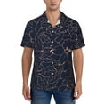 thumbnail image 1 of Yiaed Copper-Gold Gloss Outline Flower Print Hawaiian Shirt for Men Short Sleeve Button Down Shirts Beach Shirts for Men-X-Large, 1 of 5
