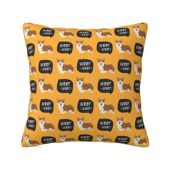 Yiaed Corgi Print Pillow Covers Super Soft Decorative Square Throw Pillow Covers Case Cushion Covers for Sofa Couch Bedroom Car Decor(No pillow core)-22"x22"