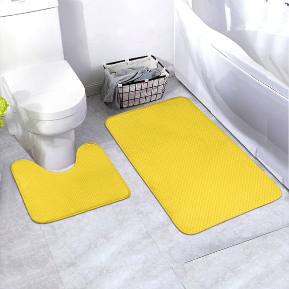 Yiaed Corn 3 Print Bathroom Mat Set 2 Pieces Mat Anti-Skid Pad Ultra Soft and Absorbent Bathroom Bath Mat Contour Bath Rugs for Toilet Base