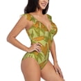thumbnail image 1 of Yiaed Corn Print Women's Ruffled One Piece Swimsuit V Neck Swimwear Slimming Monokini for Woman-X-Large, 1 of 8