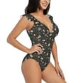 thumbnail image 1 of Yiaed Cosmic Print Women's Ruffled One Piece Swimsuit V Neck Swimwear Slimming Monokini for Woman-Medium, 1 of 8
