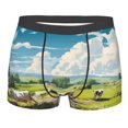 thumbnail image 1 of Yiaed Countryside Farm Cow Print Men's Soft Cotton Boxer Shorts Breathable Boxers Underwear Moisture-Wicking Underwear Stretch Boxer Briefs for Man-Medium, 1 of 5