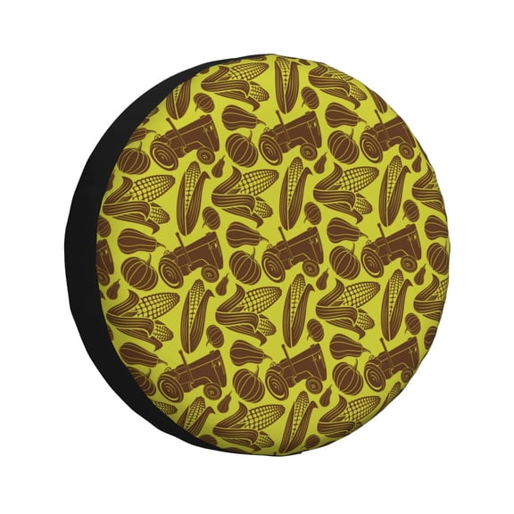 Yiaed Countryside Pumpkin Tractor Print Print Tire Wheel Cover, tire covers for trailers,rv wheel covers,rv tire covers, camper tire covers,tire covers for cars-14 inch