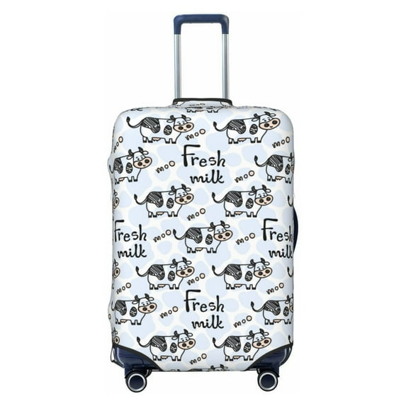 Yiaed Cow With Fresh Milk Print Travel Luggage Cover Suitcase Protector Fits 18-32 Inch Luggage Wheel Covers Patterned Elastic Luggage Anti-scratch(No luggage)-Large