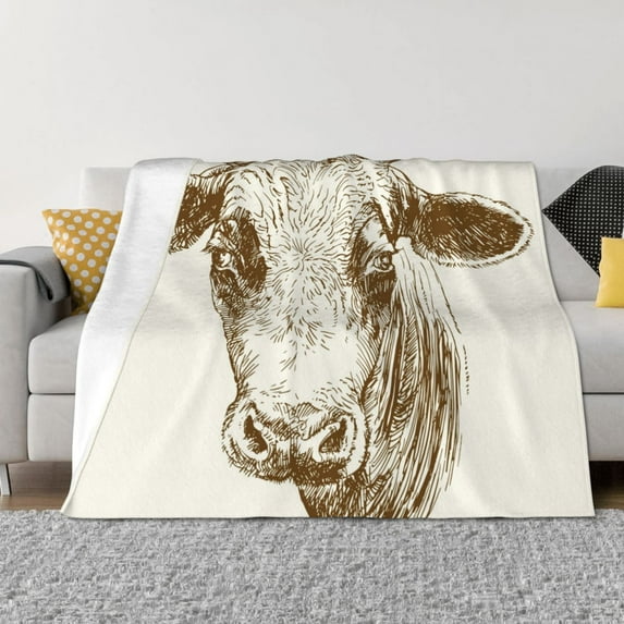 Yiaed Cow Print Blanket Throw Blanket Soft Cozy Flannel Blanket for Home Bed Sofa Couch Chair-50"x40"