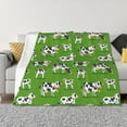 thumbnail image 1 of Yiaed Cows With Calfs Green Print Blanket Throw Blanket Soft Cozy Flannel Blanket for Home Bed Sofa Couch Chair-80"x60", 1 of 6