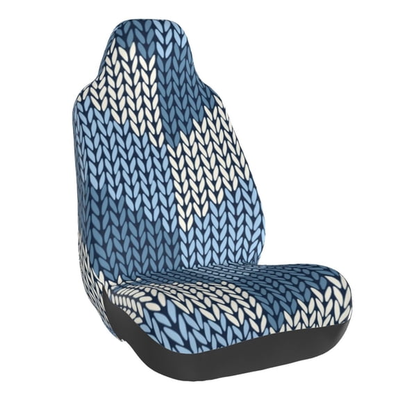 Yiaed Cozy Knitted Blue Chevron Print Car Seat Covers,Universal Auto Seats Protector Fits for Car,SUV Sedan,Truck,Automotive Seat Covers & Accessories