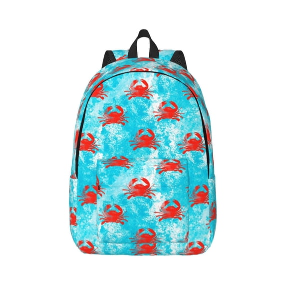 Yiaed Crab Swims In The Ocean Print Backpack, Premium Laptop Backpack, Travel Backpack for Women, Lightweight Backpacks, Comfortable Back Pack-Small