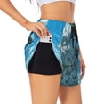 thumbnail image 1 of Yiaed Cracked Earth Head Tree Print Women's Running Shorts with Liner 3 Zipper Pockets Elastic Workout Athletic Gym Yoga Shorts-Large, 1 of 7