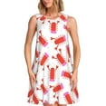 thumbnail image 1 of Yiaed Crayfish And Hearts Print Women's Sleeveless Dress, Loose Fit Summer Dress, Casual Sleeveless Dress for Women, 1 of 7