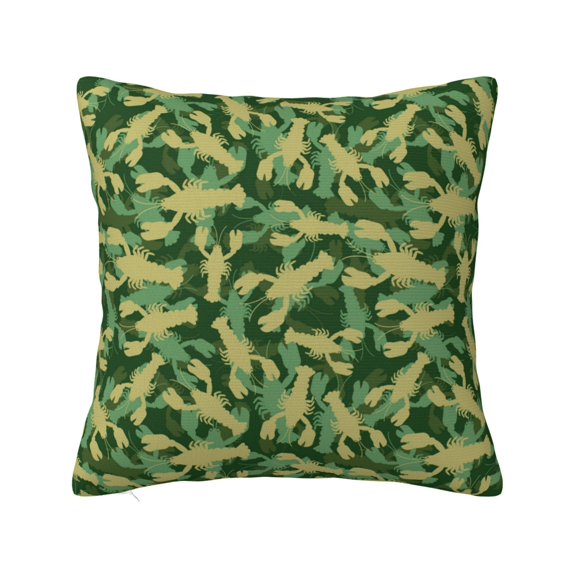 Yiaed Crayfish Army Print Pillow Covers Super Soft Decorative Square Throw Pillow Covers Case Cushion Covers for Sofa Couch Bedroom Car Decor(No pillow core)-18"x18"