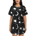 thumbnail image 1 of Yiaed Crescent and Stars Print Short Sleeve Pajama Sets for Women Casual Crew Neck 2 Piece Lounge Sets Women's Short-Sleeved Pajama-Small, 1 of 5