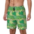 thumbnail image 1 of Yiaed Crocodile And Bush Print Mens Swim Trunks Bathing Suit Compression Liner Beach Swim Shorts Swimwear Quick Dry Zipper Pocket No-Chafing Board Short-Small, 1 of 6