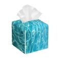 thumbnail image 1 of Yiaed Crystal Clear Ocean Waves Print Tissue Box Cover, PU Leather Decorative Organizer for Tabletop, Bathroom, Car, Office Creative Decorative, 1 of 7