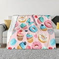 thumbnail image 1 of Yiaed Cupcakes and Donuts Print Blanket Throw Blanket Soft Cozy Flannel Blanket for Home Bed Sofa Couch Chair-50"x40", 1 of 6