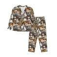 thumbnail image 1 of Yiaed Cut Cats Print Pajamas Women's Long Sleeve Sleepwear Soft Button Down Loungewear Pjs Lounge Set Nightwear Womens Pajama Pants-X-Large, 1 of 7
