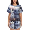 thumbnail image 1 of Yiaed Cute Animal Couple Print Short Sleeve Pajama Sets for Women Casual Crew Neck 2 Piece Lounge Sets Women's Short-Sleeved Pajama-X-Large, 1 of 5