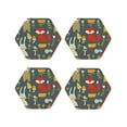thumbnail image 1 of Yiaed Cute Animal Forest Print Leather Coasters for Drinks - Cup Coasters Coffee Table Kitchen Table Bar, Home & Office Gifts Handmade Drink Coasters-Hexagon, 1 of 6