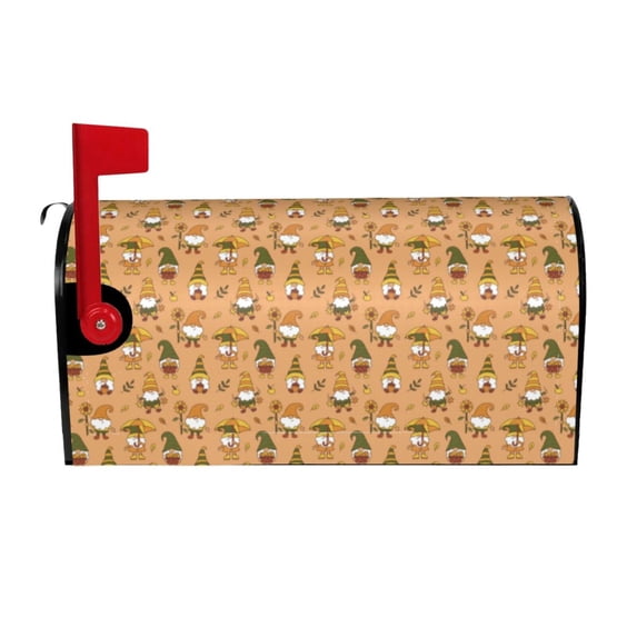 Yiaed Cute Autumn With Gnomes Print Mailbox Covers, Magnetic Mailbox Cover, Mail Box Covers for Garden Outdoor Decor Box Covers-25.5x21 in