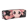 thumbnail image 1 of Yiaed Cute Axolotl Sakura Blossoms B Print Leather Pencil Case - Leather Pen Pencil Holder - Elegant & Practical Pencil Pouch for Work & Office, 1 of 7
